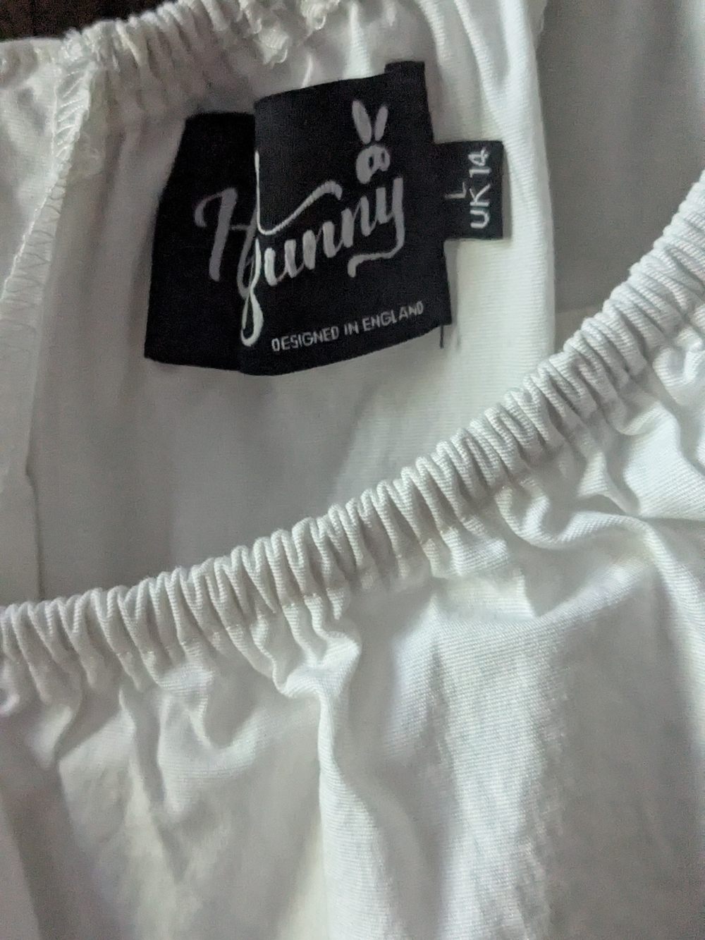 Hell Bunny White Off-Shoulder Ruffle Top - Picture 6 of 6